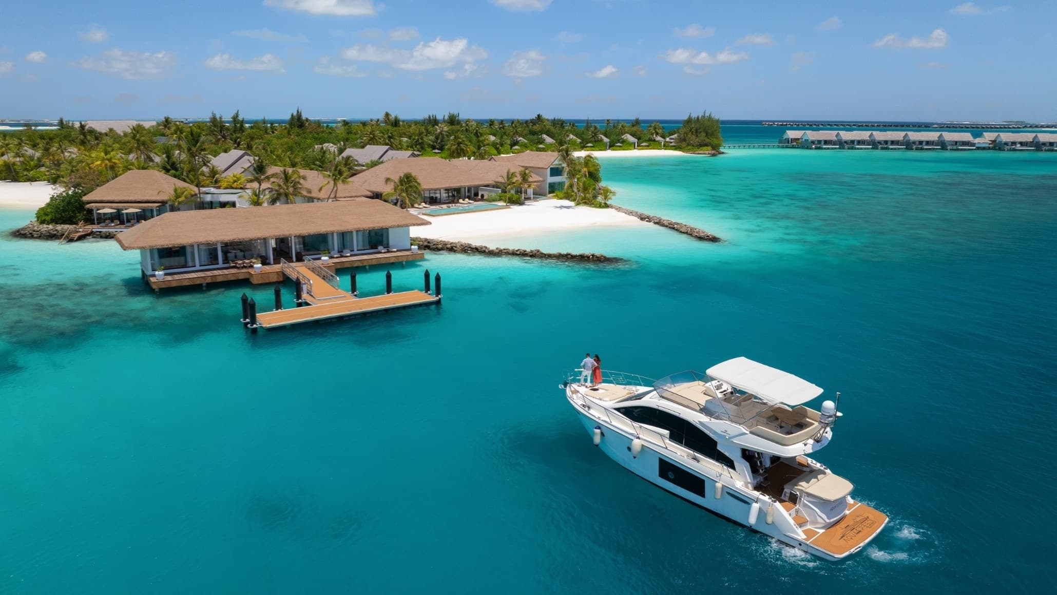 Hilton Maldives Amingiri Resort & Spa by boat