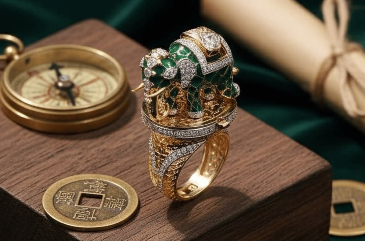 Majestic Elephant Ring Watch by Jaipur Watch Company